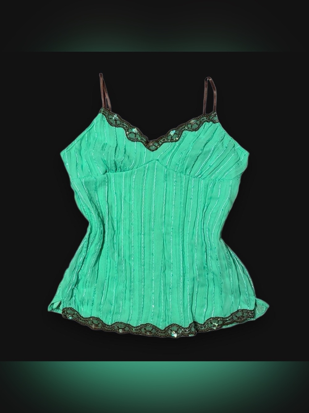 Y2K Fairy Green Lace Cami by No Boundaries!